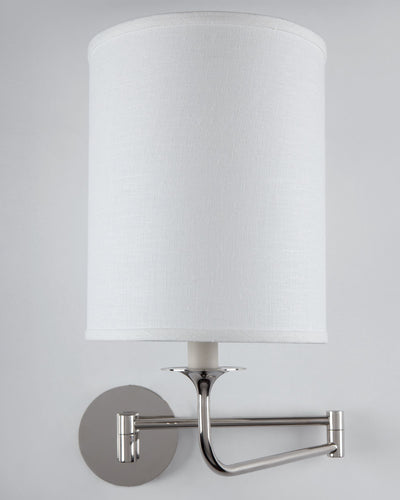 Remains Lighting Co. Collection image 1 of a Veronique Swing Arm made-to-order.  Shown in Polished Nickel.