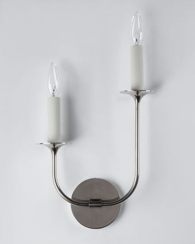 Remains Lighting Co. Collection image 1 of a Veronique Uneven Sconce made-to-order.  Shown in German Silver.