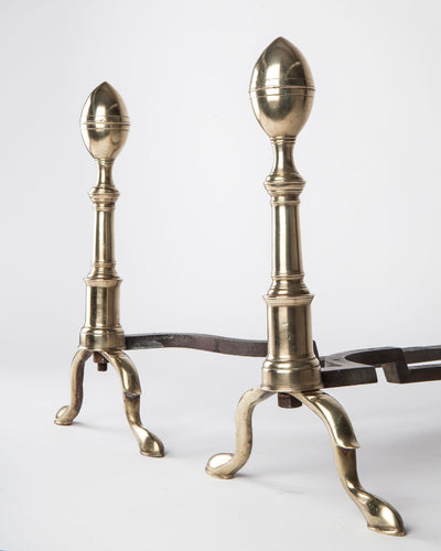 Vintage Collection image 1 of a pair of Vintage Cast Brass Andirons antique.