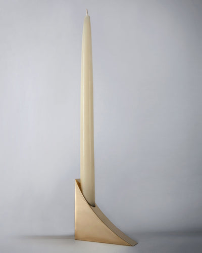 Remains Lighting Co. Collection image 1 of a Wave Candlestick made-to-order.  Shown in Polished Brass.