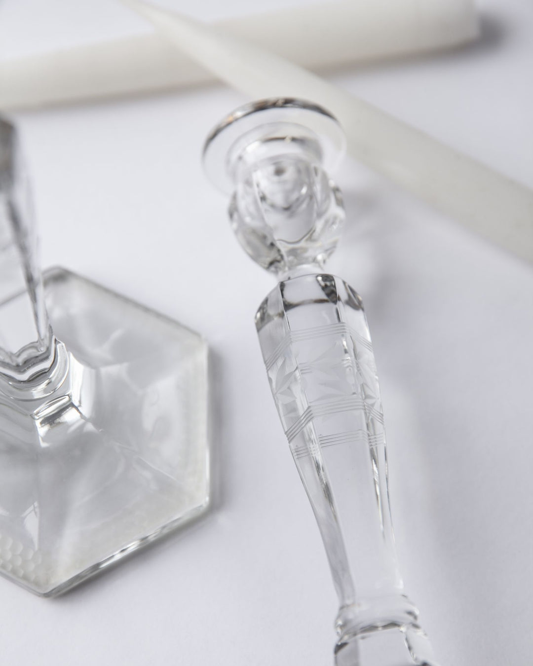 Wheel Cut Glass Candlesticks | Vintage Collection – Remains