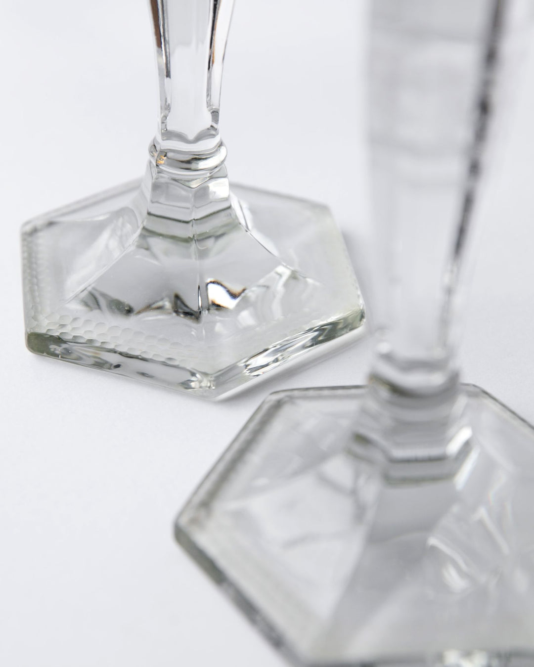 Wheel Cut Glass Candlesticks | Vintage Collection – Remains
