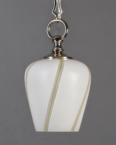 Vintage Collection image 1 of a White and Yellow Swirled Glass Pendant antique in a Polished Nickel finish.