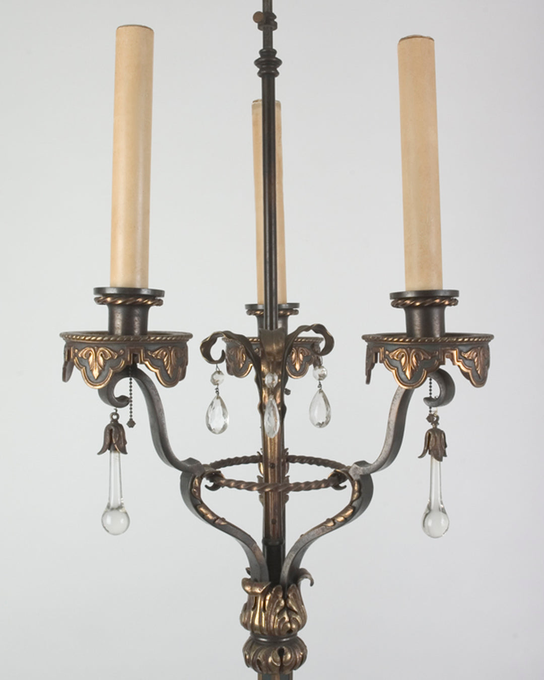Wrought Bronze Lamp with Teardrop Prisms | Vintage Collection