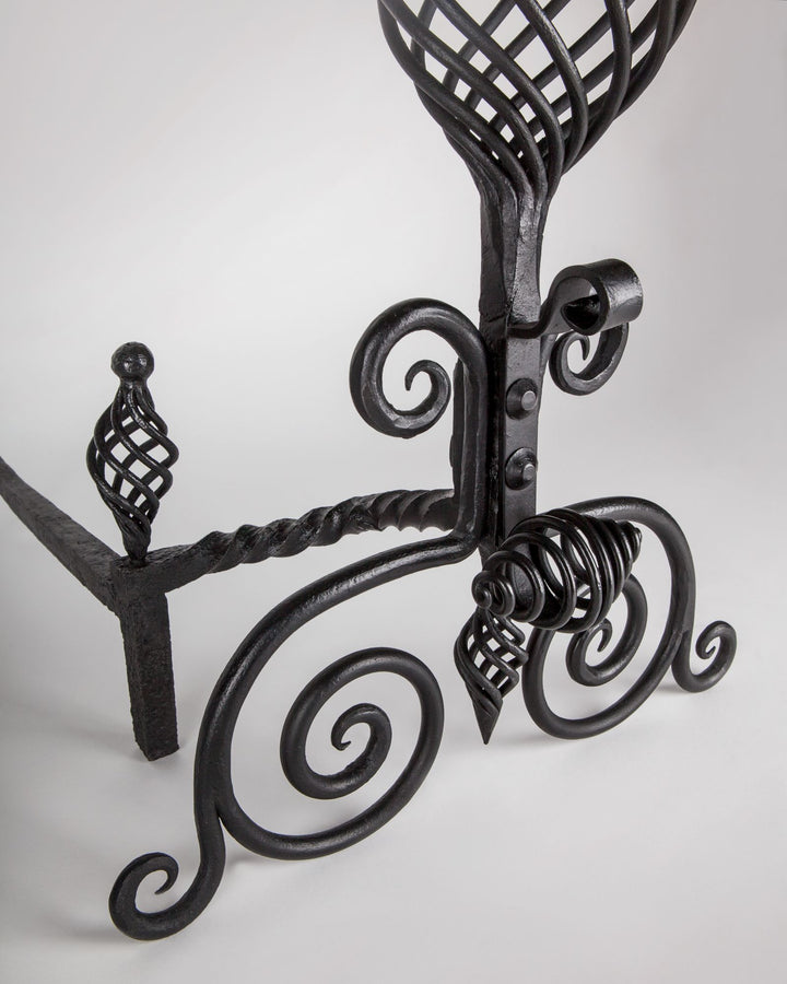 Antique twisted wrought iron jardiniere basket. French twisted popular wrought French farmhouse. Victorian twisted iron basket. 1920s iron planter.