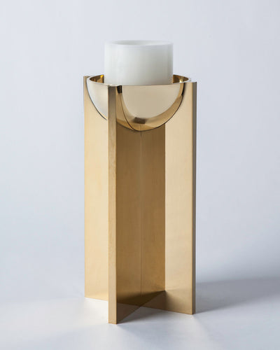 Remains Lighting Co. Collection image 1 of a XOXOXL Candlestick made-to-order.  Shown in Polished Brass.